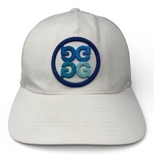 G Fore Circle Gs Twill Snapback Golf Hat Mens Adjustable White Blue Fore Play